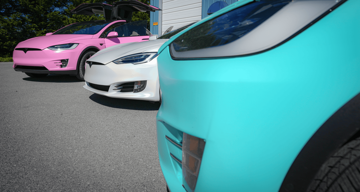 Tesla vinyl wrap Malibu
